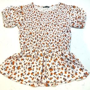 ZARA Floral Peplum Top